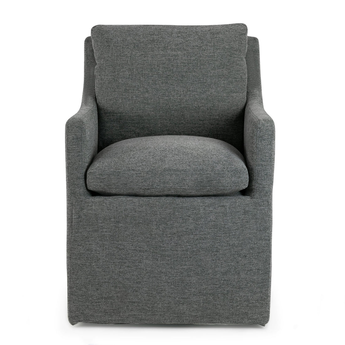 Axel Gray Fabric Accent Chair with Down Feathers
