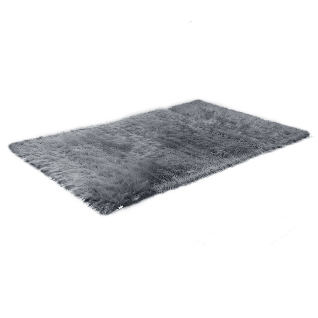 Aileen Faux Sheepskin Fur Area Rug Grey Rectangular 5x3