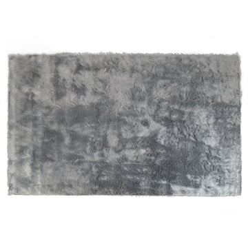 Auriel Faux Sheepskin Fur Area Rug Grey Rectangular 5x7