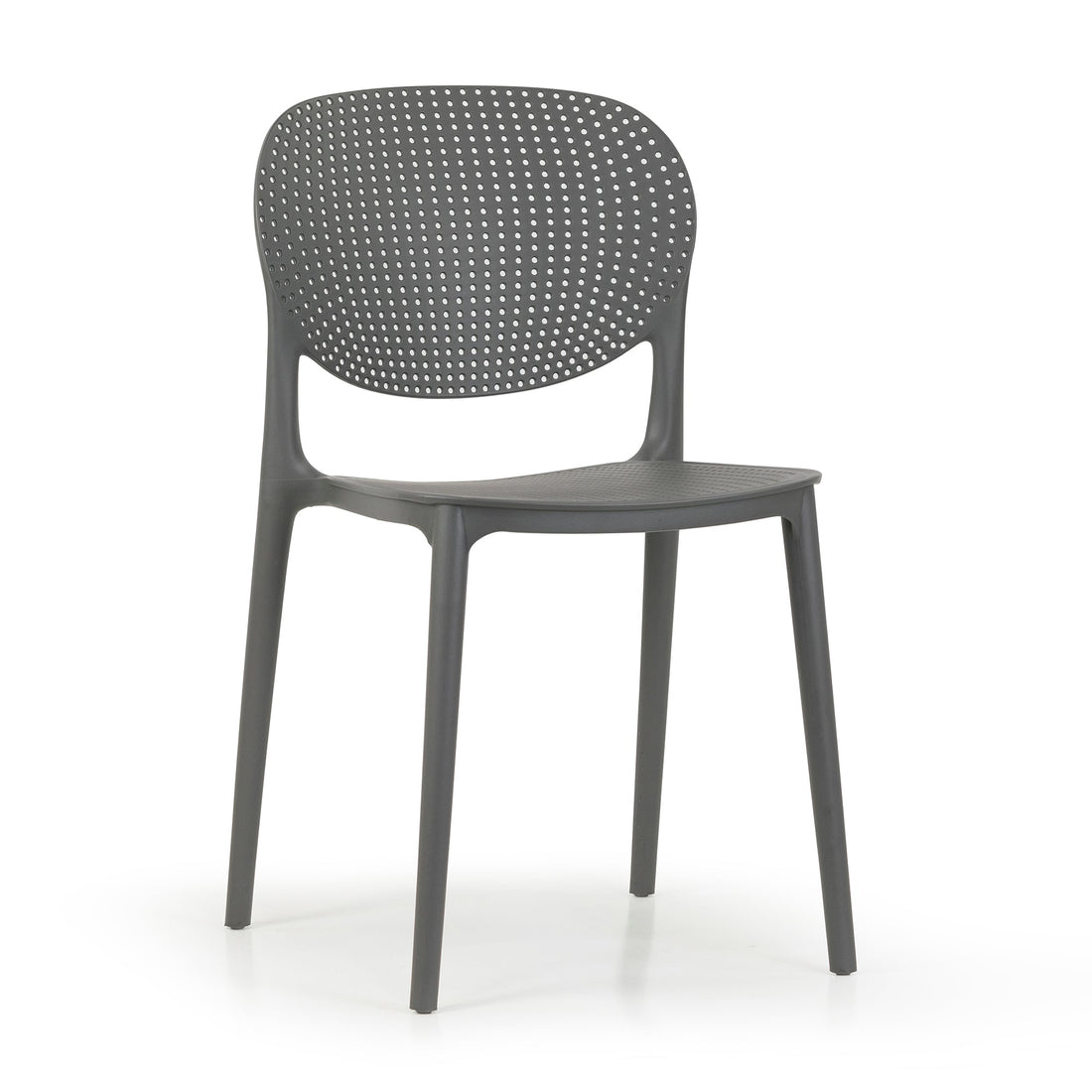 Set of 2 Balin Gray Plastic Dining Chairs