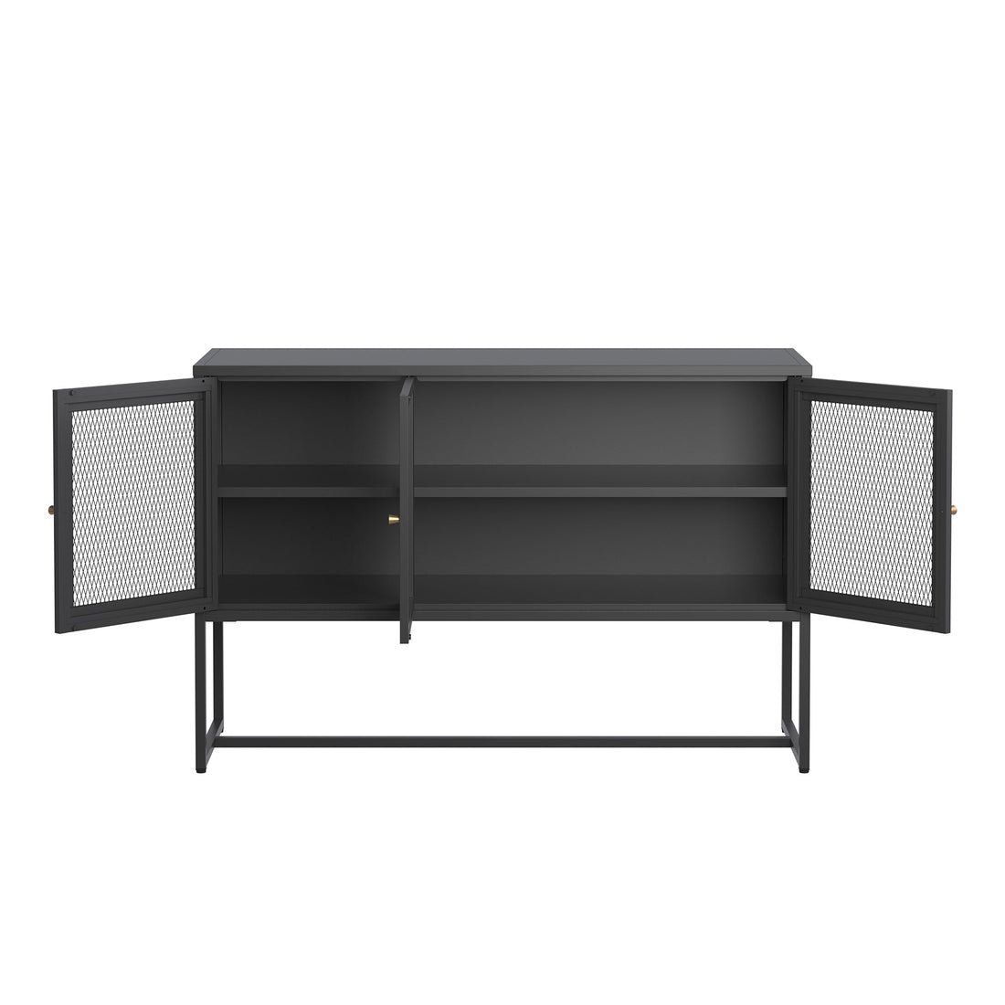 Bentley 31.56-inch Black Three Door Sideboard with Mesh Doors