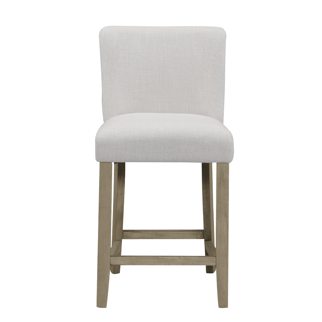 Set of 2 Aleco Beige Fabric Counter Stool with Metal Nail Head Accents