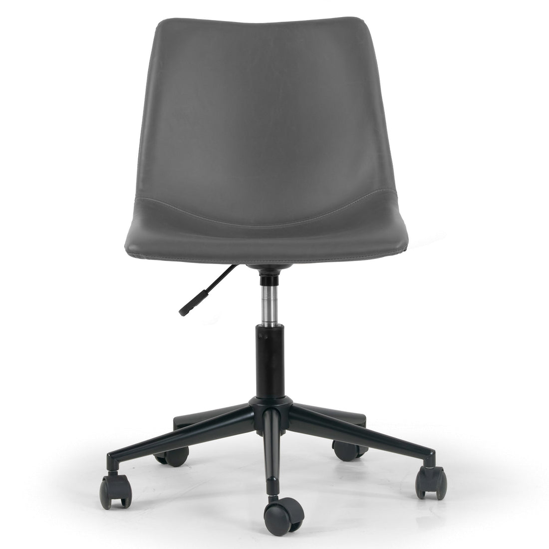Adan Grey Faux Leather Adjustable Height Swivel Office Chair with Wheel Base