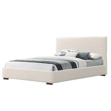 Bedwyr White Boucle Fabric Upholstered King Bed